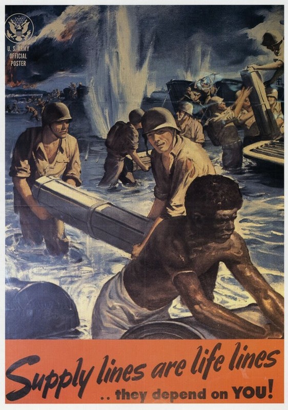 Supply lines life lines; THEY Depend on YOU! WWII Mini Poster 1991 Illustration