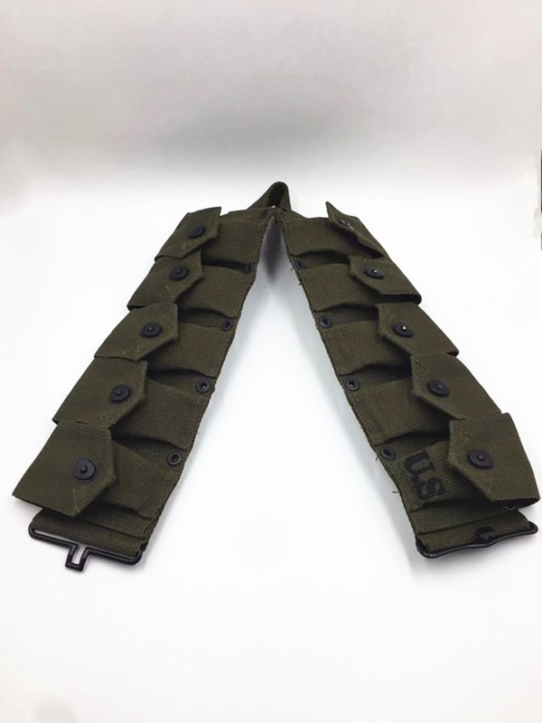 WW2 US ARMY M1 CANVAS GARAND TEN CELL POUCH ARMY GREEN HIGHT QUALITY gallery