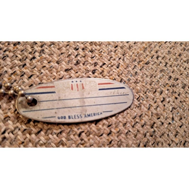 Vintage ALUMINUM? US WWII MARINES DISABLED VETERAN SOLDIER WIFE RETURN TO TAG