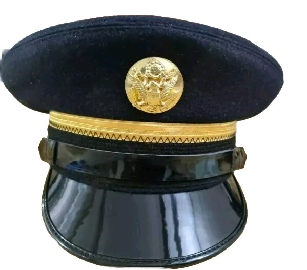 WWII U.S. Army Fur Felt Enlisted Dress Blue Service Cap Hats Reproduction US... gallery