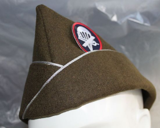 WWII WW2 US ARMY INFANTRY WOOL GARRISON CAP HAT L & RED INSIGNIA