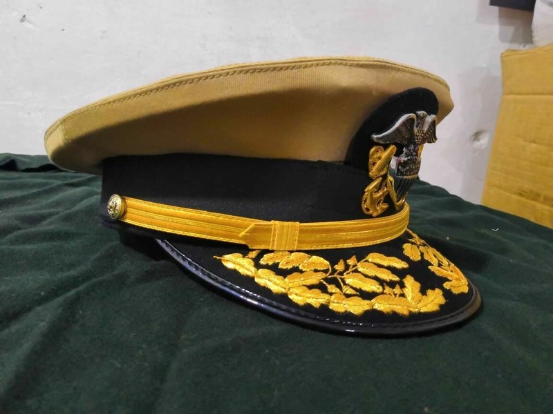 New Us Navy Commander Admiral Rank Caps Hats Embroidered Peak All Size Available gallery