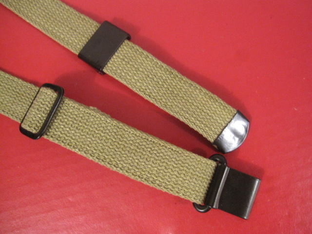 WWII US GI M1 Garand Canvas Rifle Sling w/Flat Buckle OD Color Dated 1943 Repro gallery