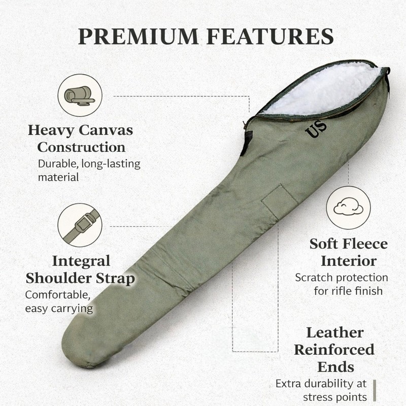 Warcraft Exports U.S. WWII Fleece Lined M1 Garand Case - Marked U.S gallery