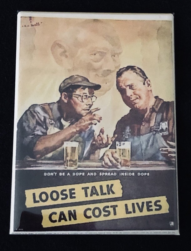 “Loose Talk Can Cost Lives” WW2 Poster Reproduction Fridge Magnet