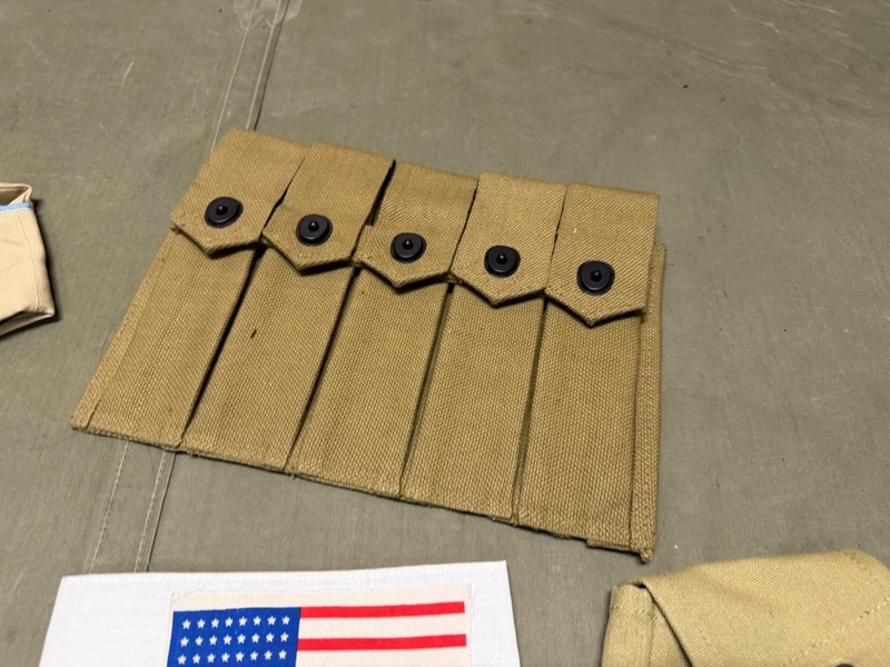 WWII US 101ST AIRBORNE PARATROOPER THOMPSON AMMO, POUCH, INSIGNIA LOT gallery