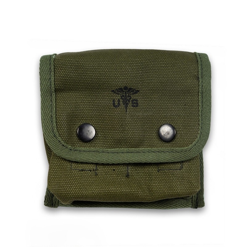 WWII WW2 US Army USMC Military Jungle First Aid Pouch Kit With Hook Hi-Q1945