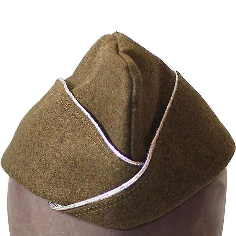 WWII US Airborne Officer Cap Silver Piping Wool Hat Size 7 3/8 New Made Repro gallery