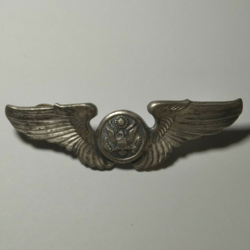 STERLING USAAF WW2 ARMY AIRFORCE CORPS AIR CREW EAGLE SHIELD INSIGNIA BADGE