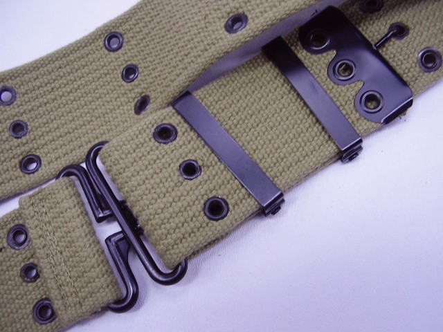 Orig. WWII 42 US ARMY CANVAS WEB BELT and a 1911 .45 REPRO MAGAZINE AMMO POUCH gallery