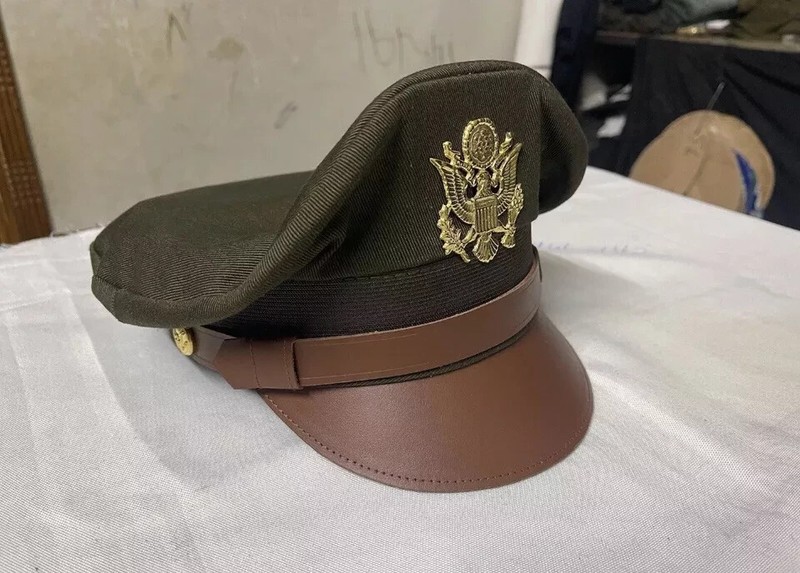 WW2 US American USAAF Army Military General Officers Crusher Visor Hat Cap gallery
