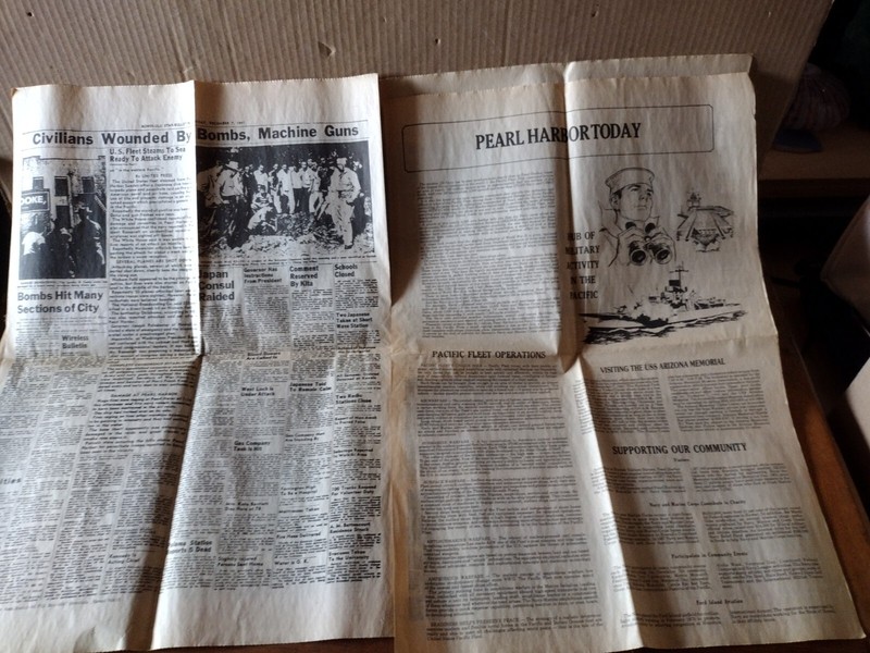 Honolulu Star-Bulletin 12/07/1941 Copy Pearl Harbour Tourist Center 3 Front Page gallery