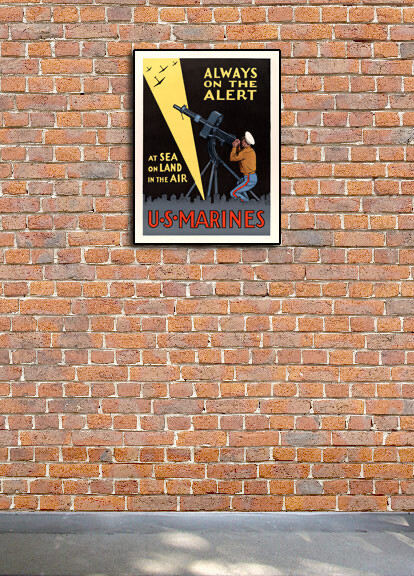 1940s US Marines "Always on Alert!" WWII Historic War Recruitment Poster - 18x24 gallery