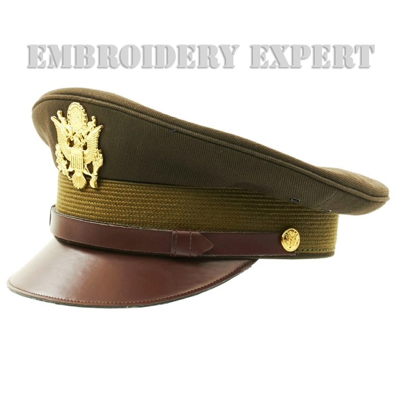 U.S. WWII Officer Visor Crush Cap OD Green Cap - US Army Aircorps Military Cap gallery
