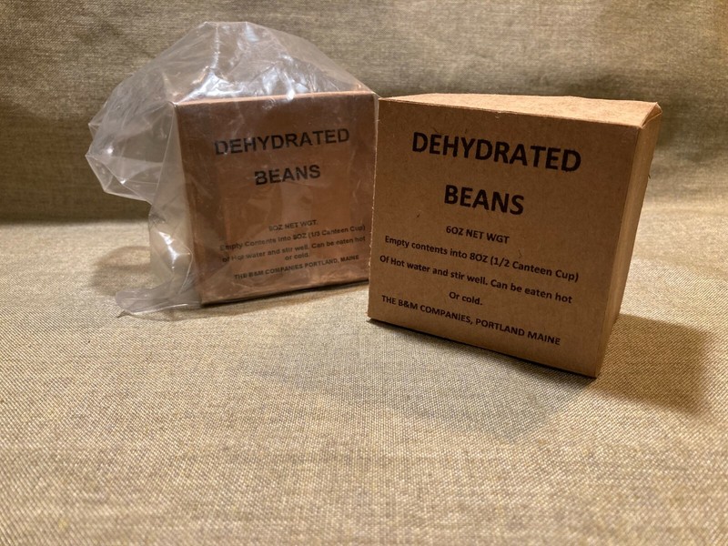 WWII US Army Mountain ration component Dehydrated beans