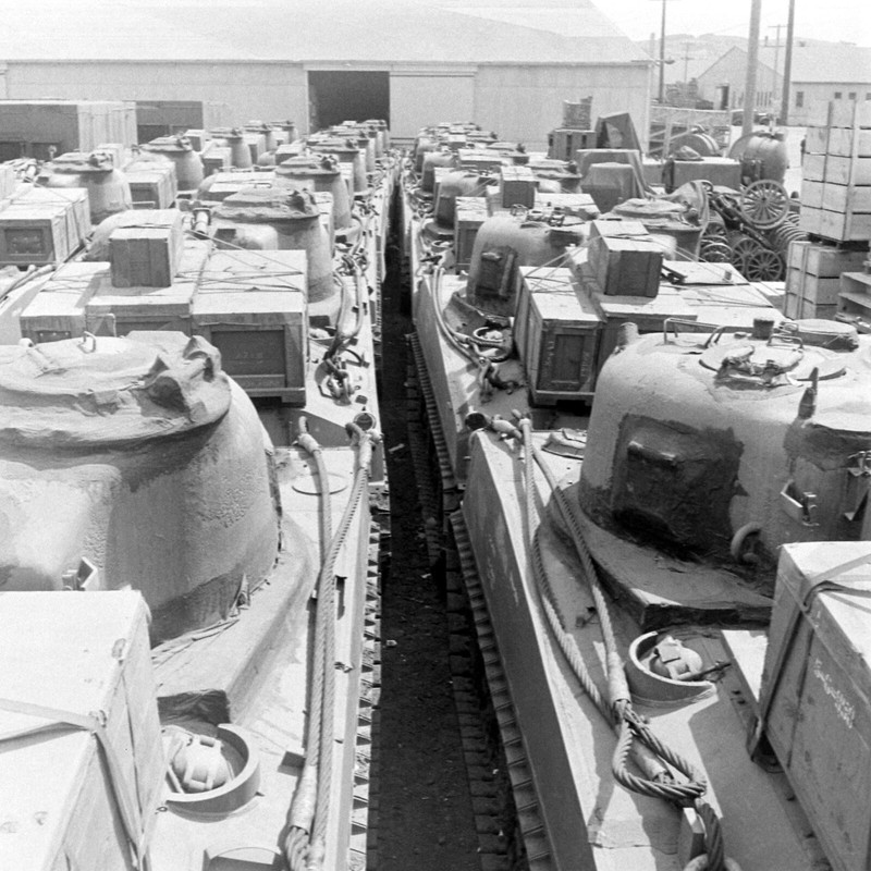 WW2 WWII Photo World War Two / US Army M4 Sherman Tank Depot San Francisco 1945
