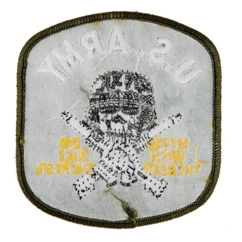 VIETNAM WAR EMBROIDERED MILITARY PATCH US ARMY MESS WITH THE BEST DIE LIKE REST gallery