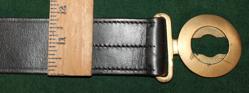 Unmarked Reproduction U.S. Officer's Leather Belt & 2 Pice Brass Belt Buckle gallery