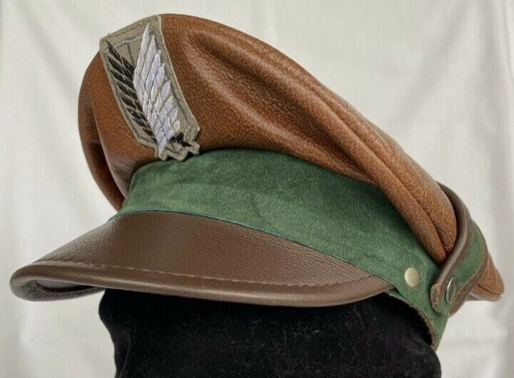 Titan Leather Suede Military Officers Crusher Visor Hat Cap gallery