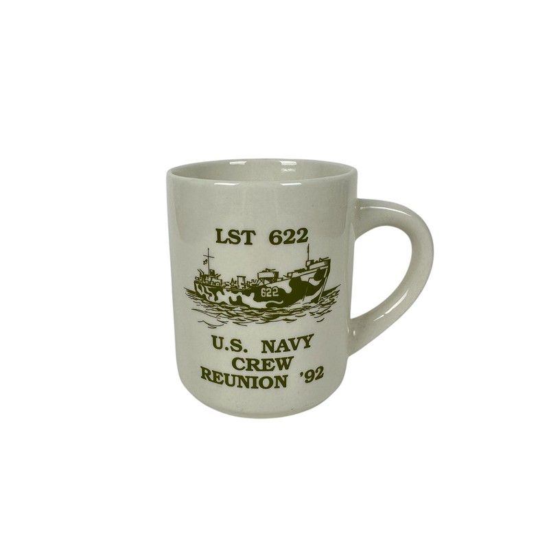 Vtg LST 1943-1977 WWII Crew Reunion Mug Cup New York Naval Navy Landing Ship
