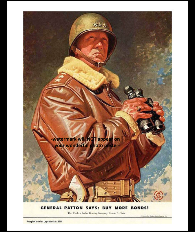 11x14 Gen George S Patton PHOTO Poster Buy War Bonds Army Recruiting World War 2 gallery