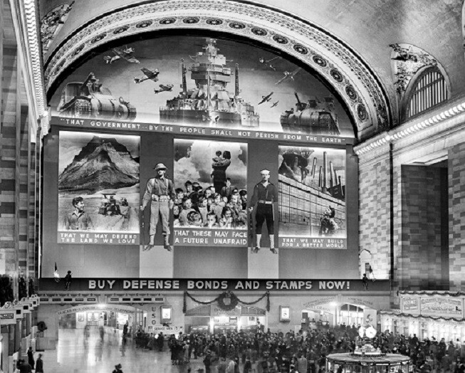 War Bonds Photo Mural Grand Central Terminal New York City WWII 8x10 Photo 507a