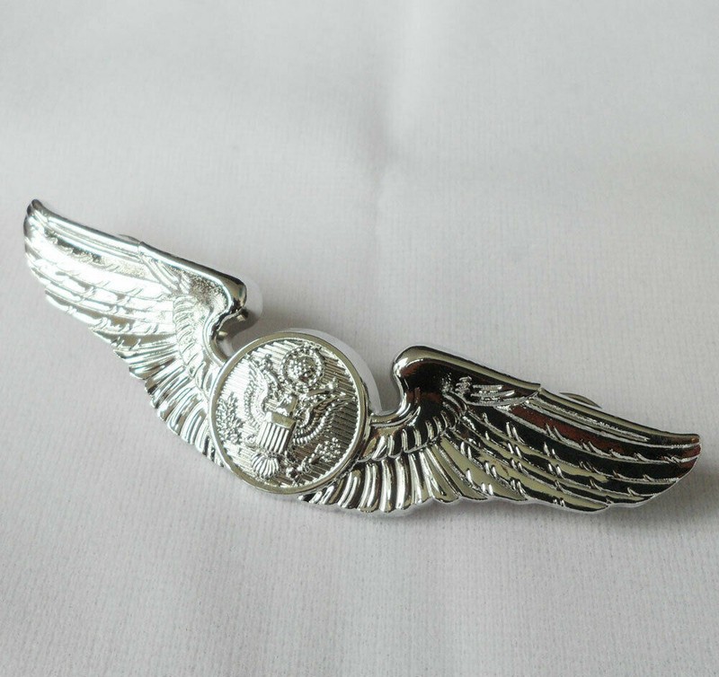 WWII WW2 U.S. Army Air Forces Aircrew Badge Pin Wings Sliver-US275