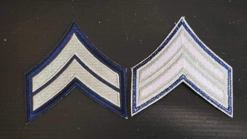Repro WW2 US Army Corporal Fifth Grade Chevrons Rank Pair Silver Blues 020 gallery
