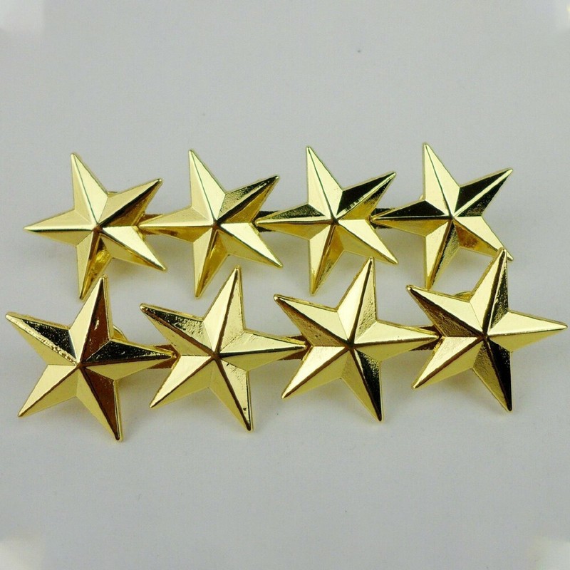 2Pcs WWII WW2 US Army Officer 4 Stars General Rank Badges Pin Gold – New