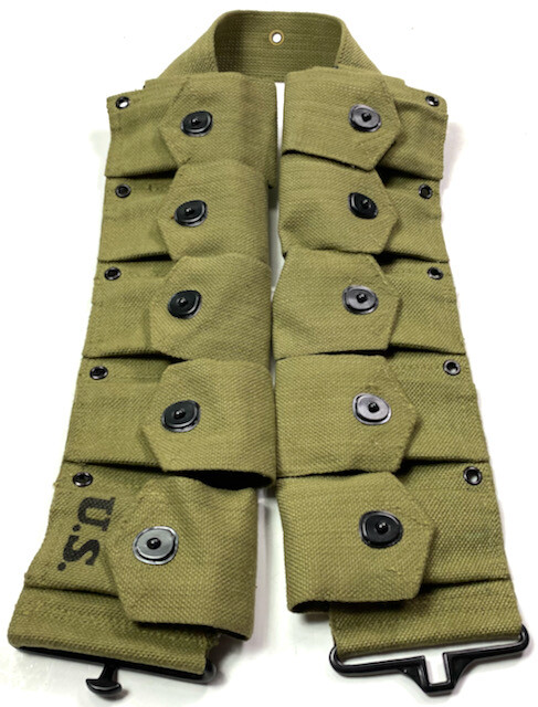WWII US M1 GARAND RIFLE 10 POCKET AMMO BELT OD#3