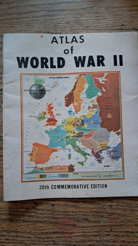 Vintage Atlas Of World War II 20th Commemorative Edition Booklet by C S Hammond