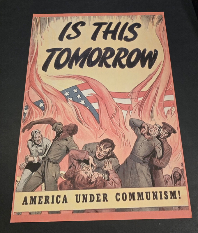 IS THIS TOMORROW? AMERICA UNDER COMMUNISM Military Poster Print WW2 WWII