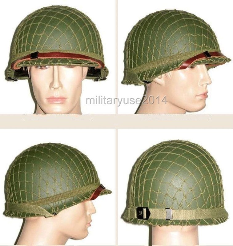 WWII U.S M1 steel helmet with Netting cover & Sweatband M1 Green Helmet-US148 gallery