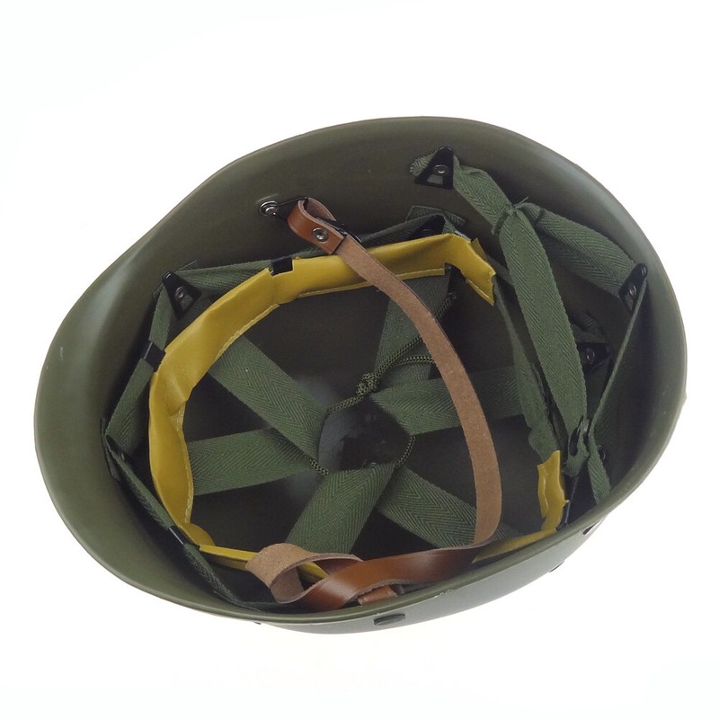 WWII WW2 US Army M1 Milirary Steel Helmet Green Seam America Helmet gallery