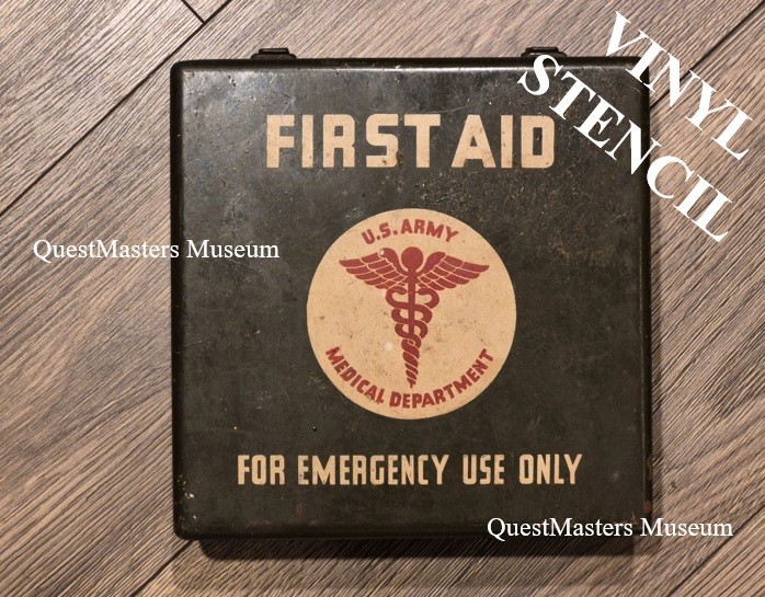 U.S. WWII First Aid Kit, Vehicle, Tank, 1942 Stencil, Stencil 074e gallery