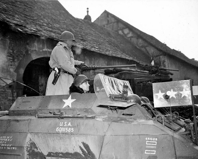 General Patton’s M20 Celebrate Liberation in France 8×10 WWII Photo 723a