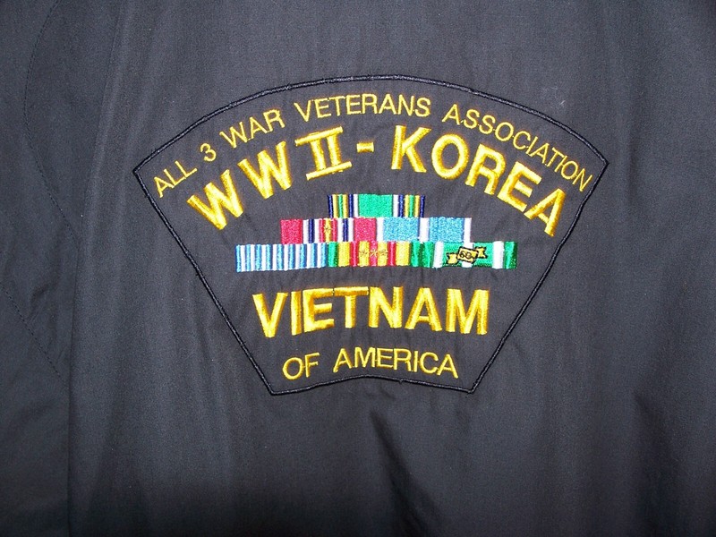 Men Size XL Jacket All 3 Wars Veterans Association of America WWII Korea Vietnam