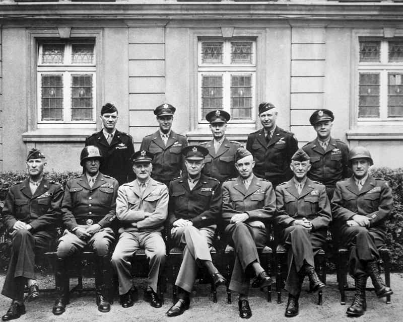 Eisenhower Patton Bradley others in Group WW2 Photo 8 x 10 Print Glossy Paper