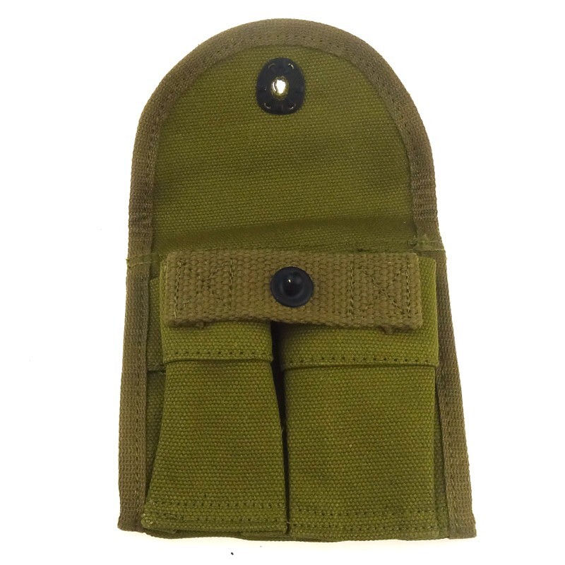 WWII WW2 US M1 Carbine Ammo Pouch Magazine Bag 2 Cells Buttstock Khaki gallery