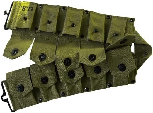 U.S M1923 WWII Springfield 10 Pocket Canvas Belt- 50Inches gallery