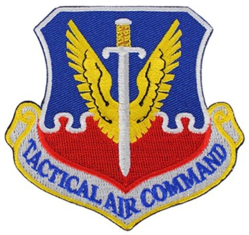 U. S. Tactical Air Command, TAC, Embroidered Iron-On Patch, 3″ PAT-0125-Y