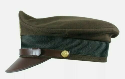 US Army Officers Visor Cap Chocolate All Sizes Repro WW2 Crusher Service Hats gallery