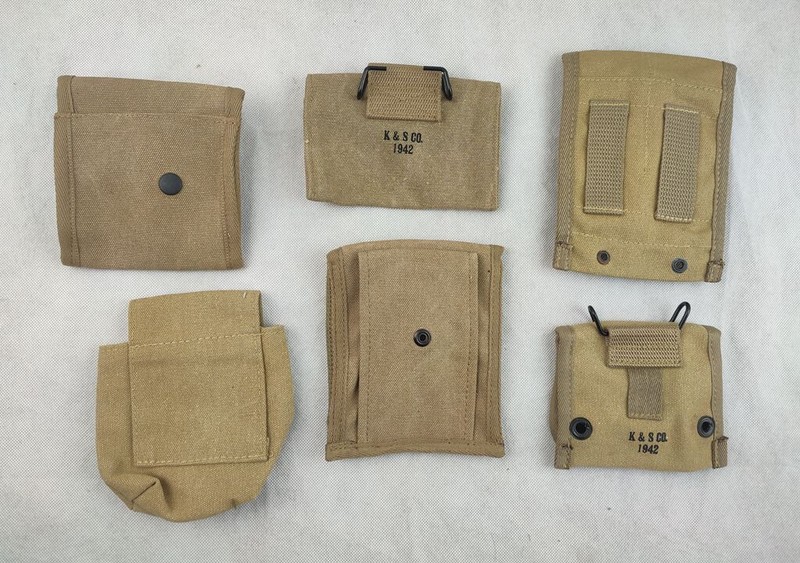 6PCS WW2 US COMPASS/AIRBORNE RIGGER/CARBINE/1911 MAGAZINE/FIRST AID BAG POUCH gallery