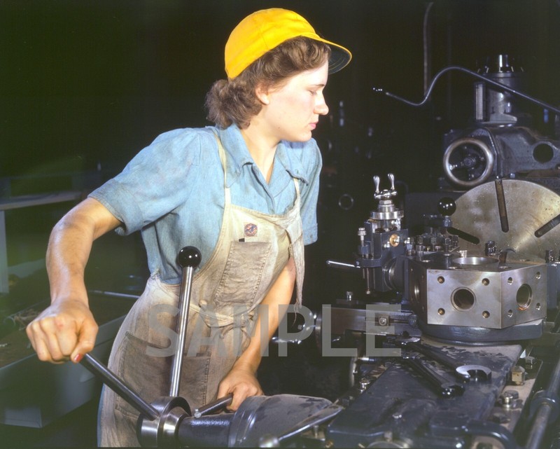Woman Factory Worker Machinist Supporting War Effort 8x10 WW2 WWII Photo 904