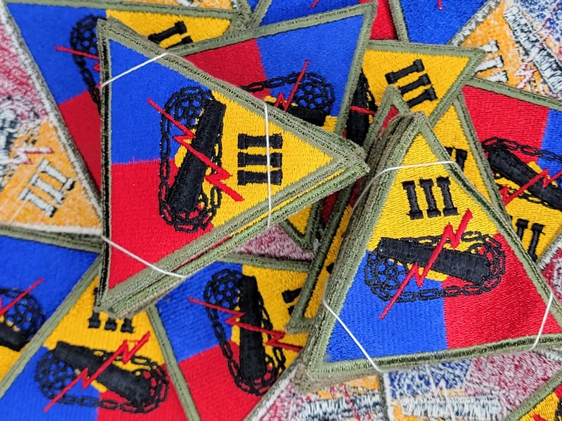 US Army III Armored Corps 3rd patch Triangle Division Battalion one single repro gallery