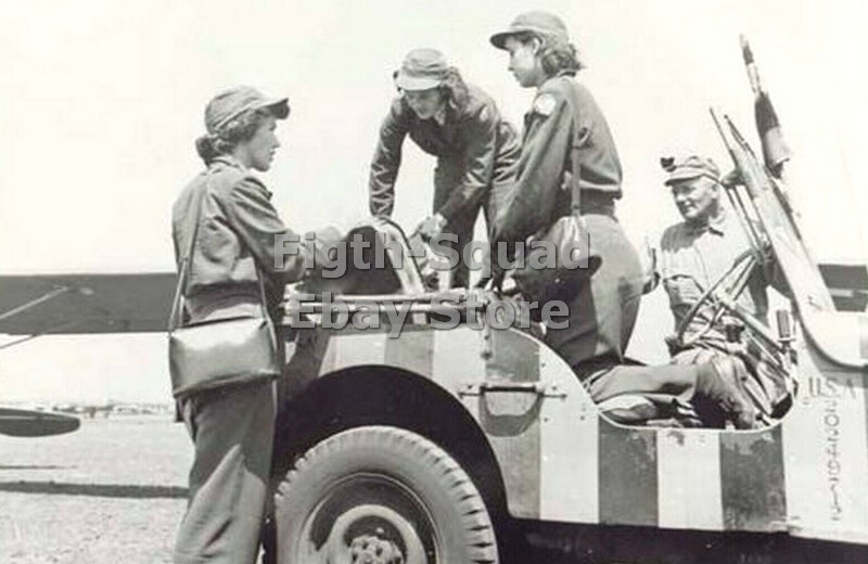 WW2 Picture Photo WASP in a Jeep with uniform 6288
