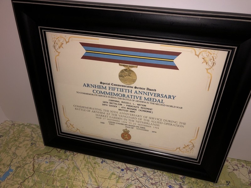 SCSA - ARNHEM 50TH ANNIVERSARY COMMEMORATIVE MEDAL CERTIFICATE ~ Type 1 gallery