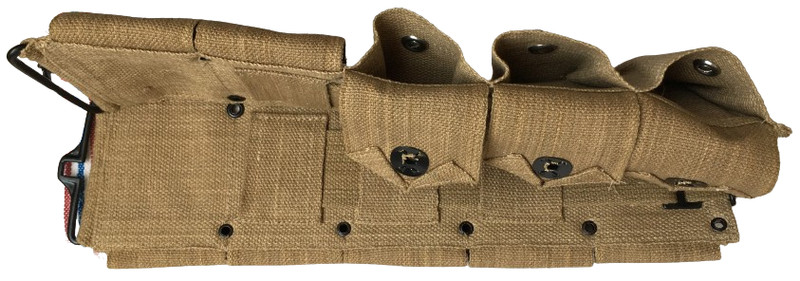 WWII U.S. Army M1923 M1 Garand Rifle Cartridge 10 Pocket Canvas Belt Khaki gallery