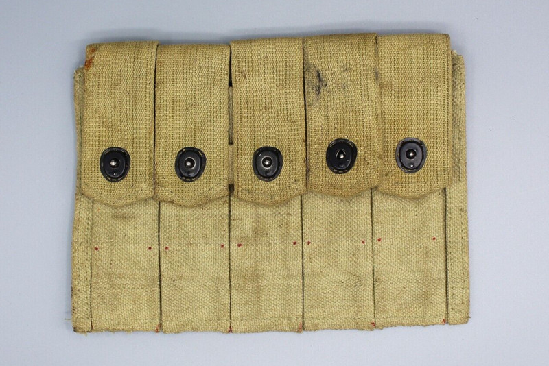 REPRODUCTION: US Army 5 Pocket Ammo Beige Canvas Pouch . FLU3337