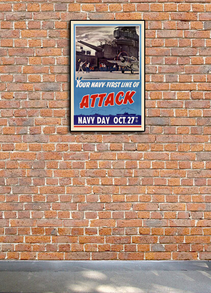 1943 Your Navy - First Line of ATTACK Vintage Style WW2 Poster - 24x36 gallery